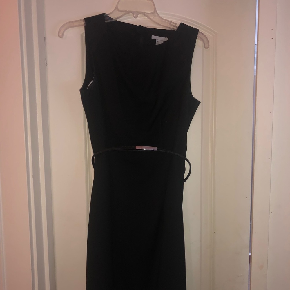 Black dress with belt